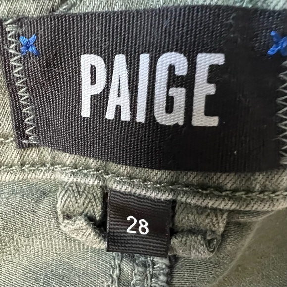 PAIGE Hoxton Ankle Skinny Jeans Women 28 Green Tea Cargo Stretch Denim - Picture 4 of 12
